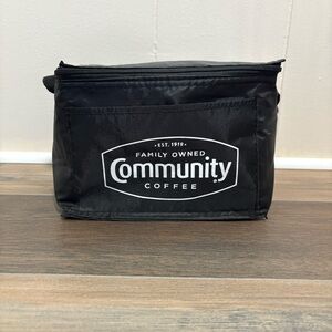NWOT Community Coffee Hit Promo Product Black Shoulder Strap Insulated Lunch Bag